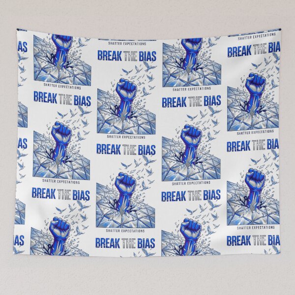 Item preview, Break The Bias Design – Fist Shattering Glass Empowerment Illustration designed and sold by Luminari Creations.