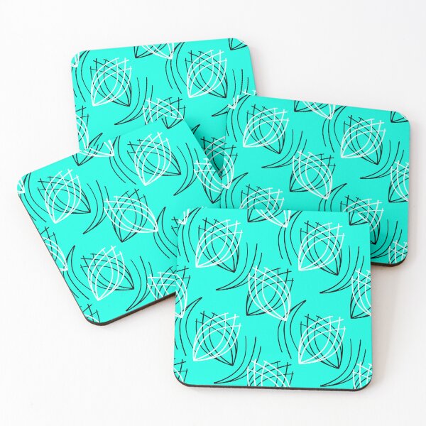 Item preview, Abstract lines on a retro turquoise background designed and sold by fuzzyfox.