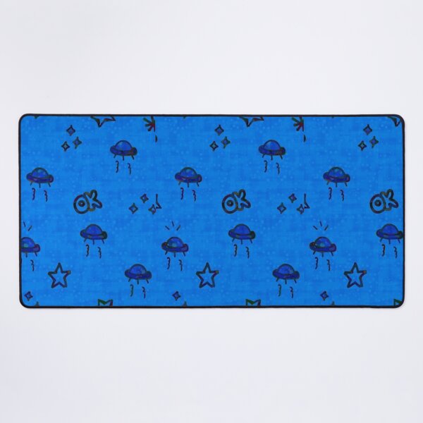 Item preview, Cute UFO Doodle Pattern – Blue Space Adventure with Flying Saucers, Stars and Alien Vibes designed and sold by shoppersgallery.