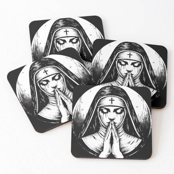 Item preview, Dark Art Nun Prayer Horror Ghost Scary Creepy Tattoo designed and sold by MORSPECTIVE.