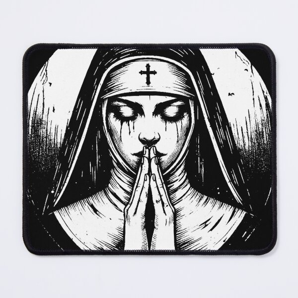 Item preview, Dark Art Nun Prayer Horror Ghost Scary Creepy Tattoo designed and sold by MORSPECTIVE.