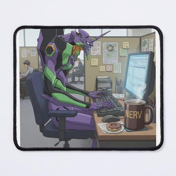 Item preview, Evangelion Unit 01 Office Day - Funny Mecha Art designed and sold by Oddloop42.