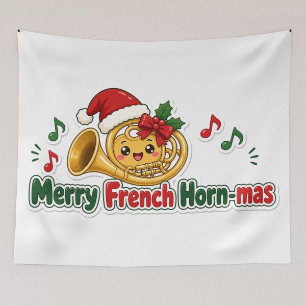 Artikelvorschau, French Horn Christmas Merry French Horn-mas Gift entworfen und verkauft von Soft Merch.