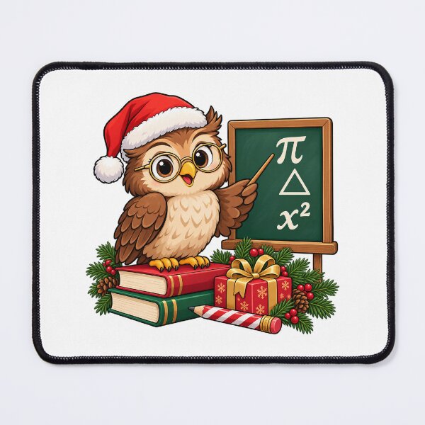 Item preview, Christmas Math Teacher Owl with Chalkboard designed and sold by skyartdesign.