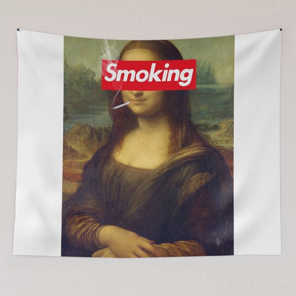 Aperçu de l'œuvre Femme fumant une cigarette - La Joconde créée et vendue par DRIPPED-STORE.