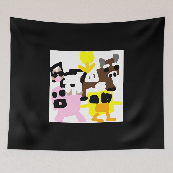 Item preview, Minecraft Style Farm Animal Stack Illustration designed and sold by lcnsdjstrtrystd.