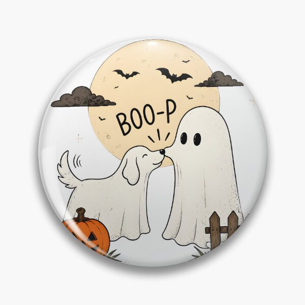 Item preview, Boo-p Ghost Dog Halloween Moon Jack-o-lantern designed and sold by MLETEM-P.