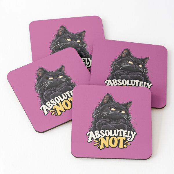 Item preview, Absolutely Not Funny Black Cat – Sarcastic Side Eye Grumpy Cat Meme designed and sold by InspireHerTribe.