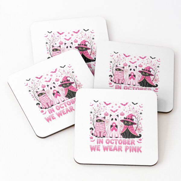 Item preview, In October We Wear Pink Cat Halloween designed and sold by MLETEM-P.