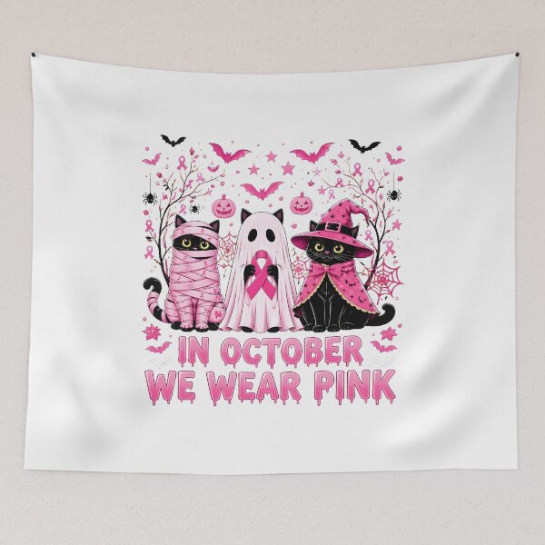 Item preview, In October We Wear Pink Cat Halloween designed and sold by MLETEM-P.
