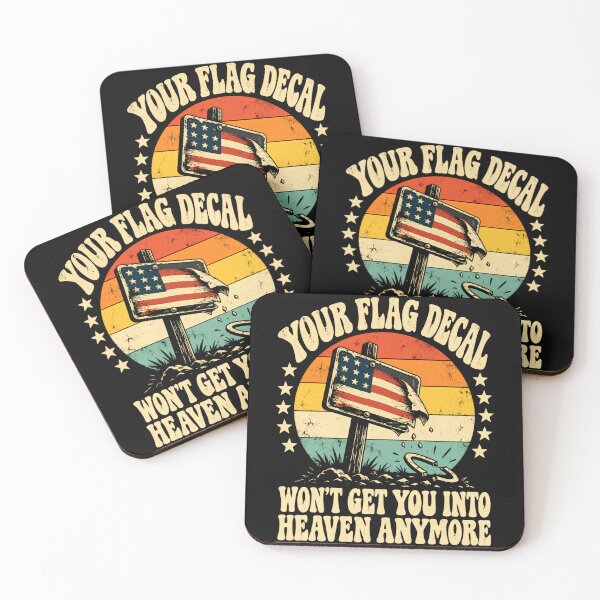 Item preview, Your Flag Decal Won't Get You Into Heaven Anymore American Patriotism Political Commentary designed and sold by HumansStuck12.