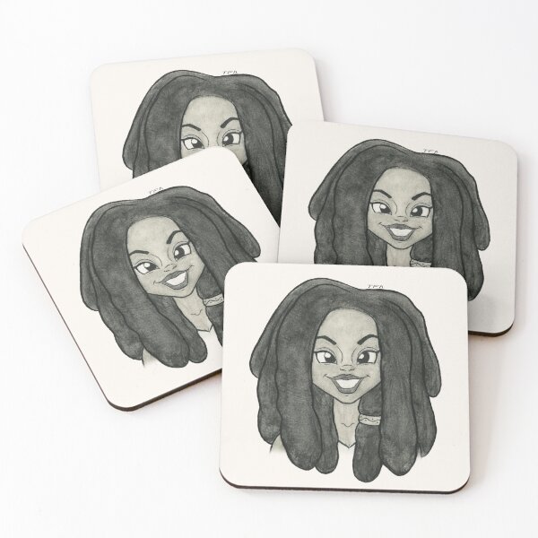 Item preview, Beautiful Smiling Woman with Locs (Watercolor) designed and sold by T Faul Arts.