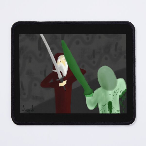 Item preview, Epic Sword Duel Between Hooded Figures in Dark Fantasy Scene designed and sold by lcnsdjstrtrystd.