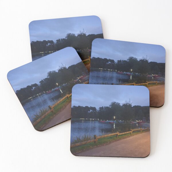Item preview, Lights around a Lake Early Autumn Evening designed and sold by Lu-Lula.