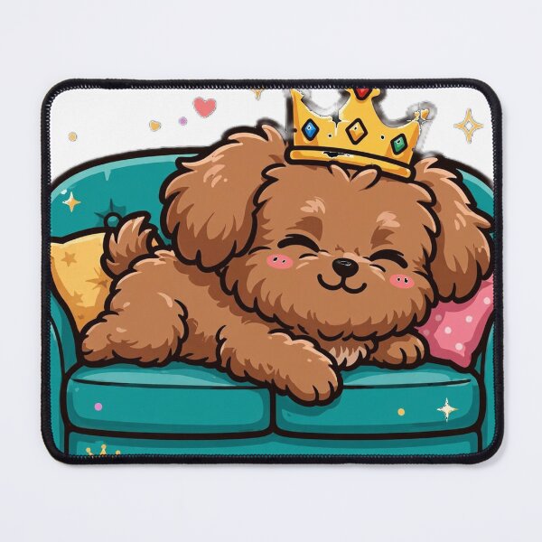 Item preview, Couch King - Cute Crown Dog Lounging designed and sold by Mandatory.