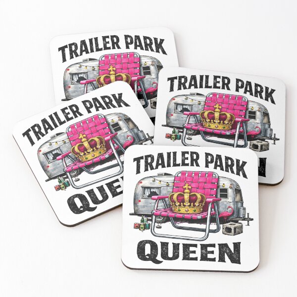 Item preview, Trailer Park Queen Funny Pink Lawn Chair Crown Airstream Flamingo Art designed and sold by Kvllo Collective Co..