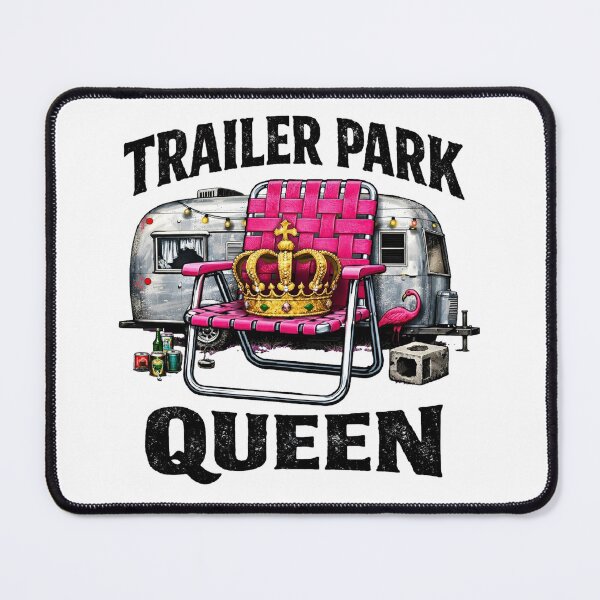 Item preview, Trailer Park Queen Funny Pink Lawn Chair Crown Airstream Flamingo Art designed and sold by Kvllo Collective Co..