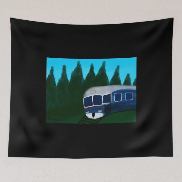 Item preview, Blue Train Passing Through Forest Landscape designed and sold by lcnsdjstrtrystd.