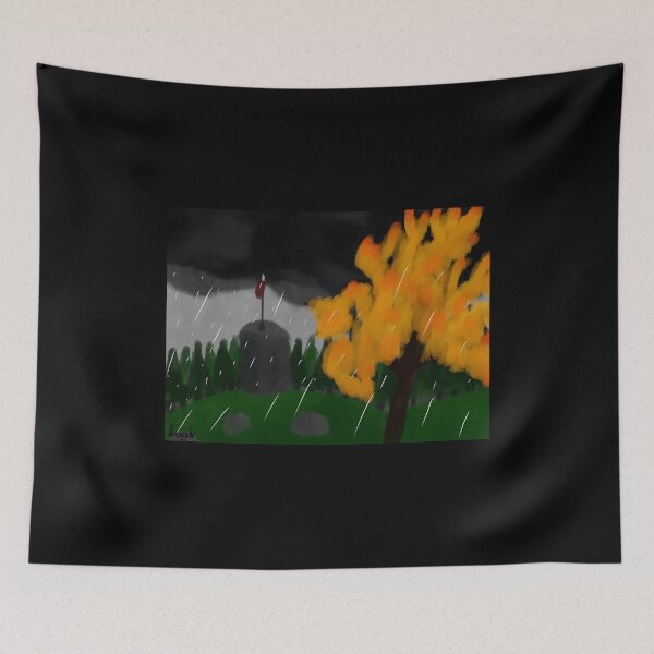 Item preview, Rainy Autumn Night With Tree and Tower designed and sold by lcnsdjstrtrystd.