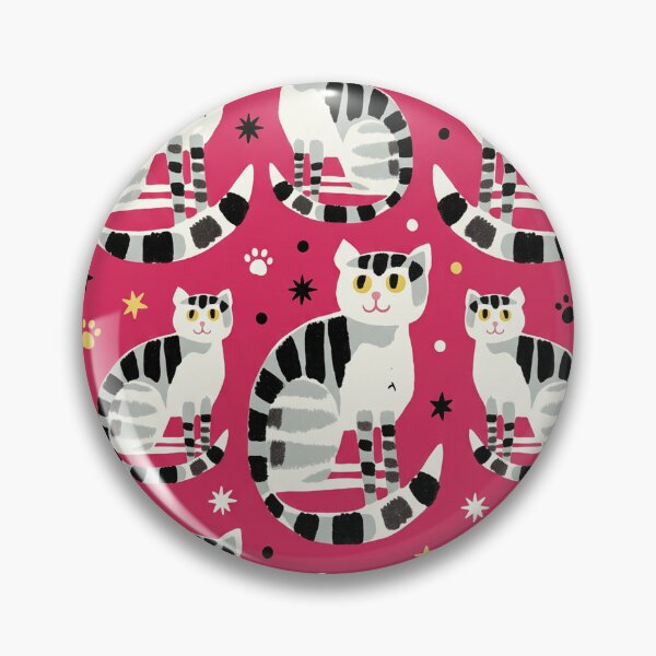 Item preview, Striped Tabby Cats Pattern on Raspberry Red designed and sold by Fani*.