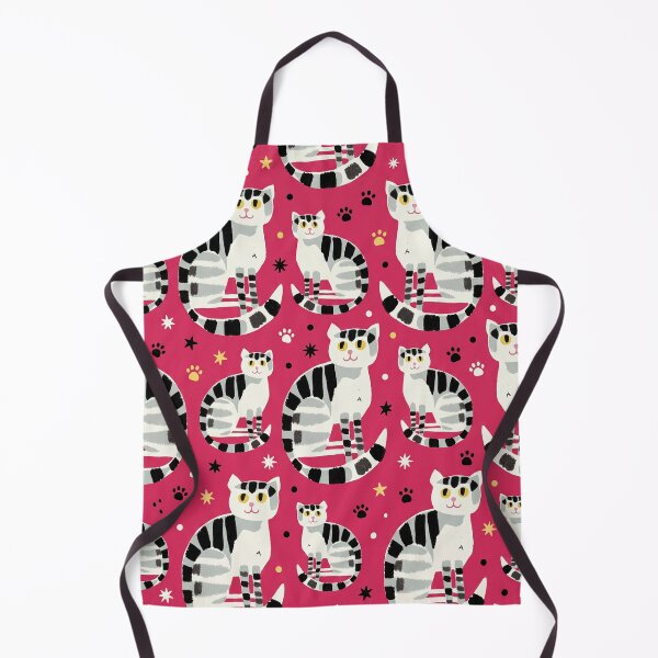 Item preview, Striped Tabby Cats Pattern on Raspberry Red designed and sold by Fani*.