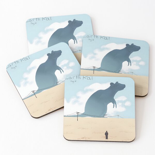 Item preview, Giant Earth Rat Illustration with Person in Desert designed and sold by elijbclaude.
