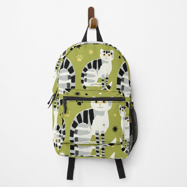 Item preview, Striped Tabby Cats Pattern on Olive Green designed and sold by Fani*.