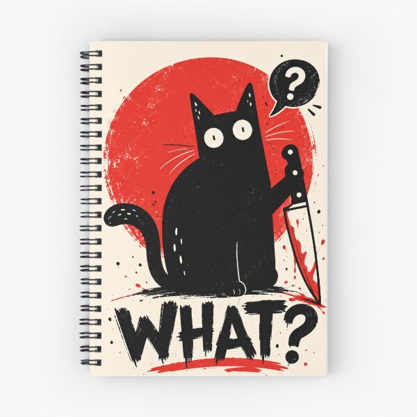 Item preview, Confused Black Cat What Dark Humor Illustration designed and sold by AbstractAuraArt.