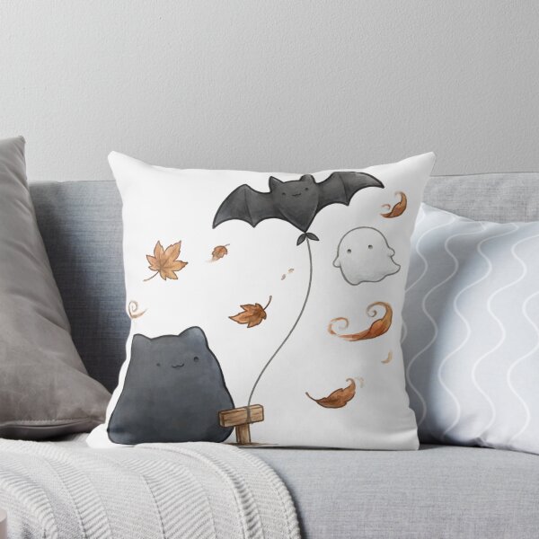 Item preview, Cute Black Cat Bat Kite Ghost Fall Halloween Kawaii Sticker designed and sold by xiaoxiaochibi.