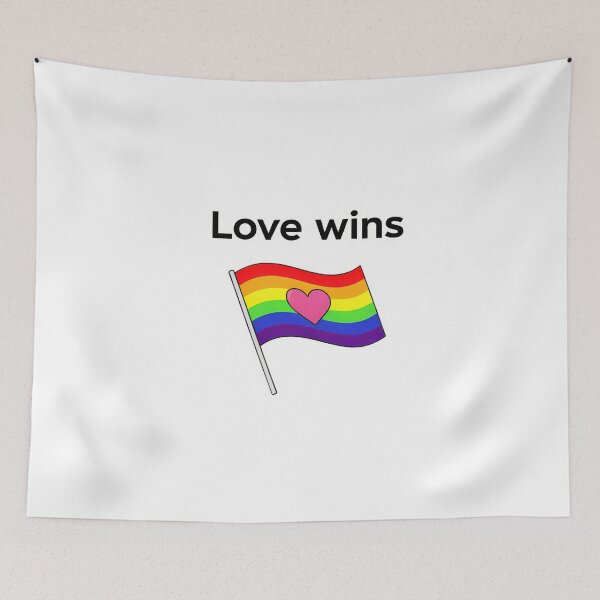 Item preview, Celestial Love Flag with 'Love Wins' Quote designed and sold by NiftyWrx.