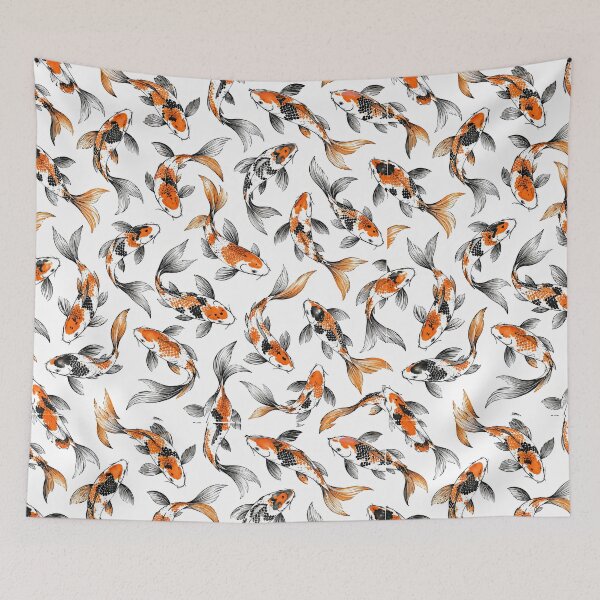 Item preview, Elegant Orange Black Koi Pattern designed and sold by MagicStrawberry.