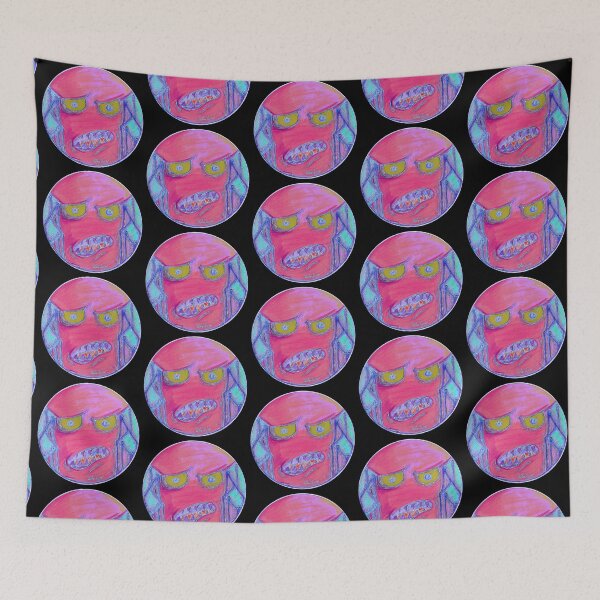Item preview, Boarded Ears Scar-E-Moji (Inverted Alien Edition) Neon Magenta Horror designed and sold by Grimmlar.