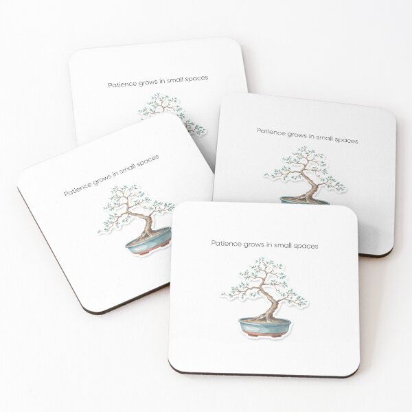Item preview, Minimalist Bonsai with Patience Quote designed and sold by NiftyWrx.