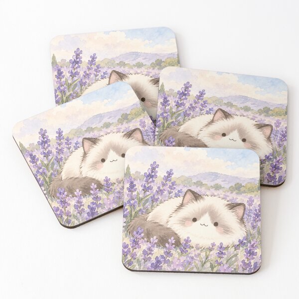 Item preview, Ragdoll Cat Resting in a Purple Lavender Field designed and sold by AshiraCreations.