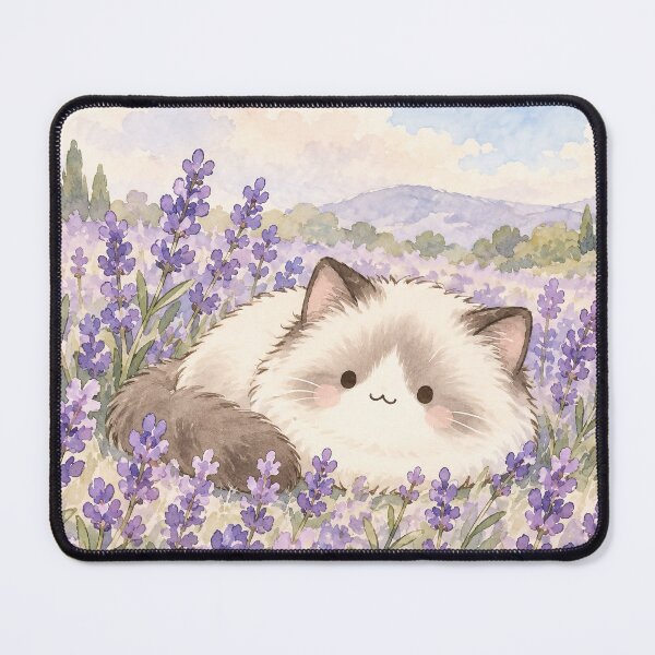 Item preview, Ragdoll Cat Resting in a Purple Lavender Field designed and sold by AshiraCreations.