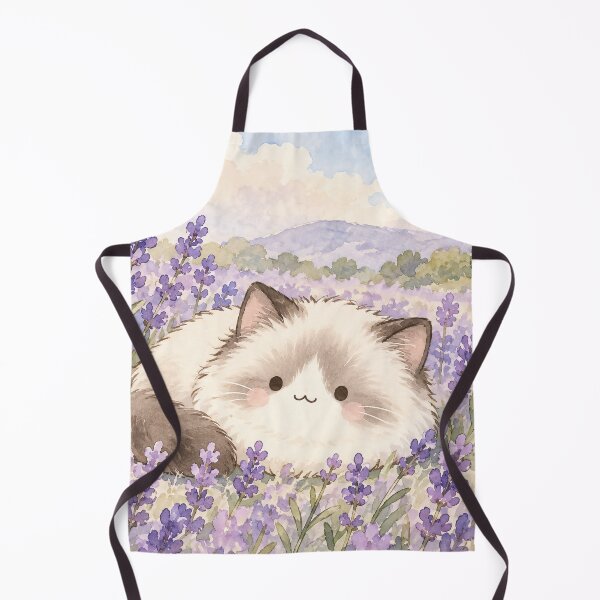 Item preview, Ragdoll Cat Resting in a Purple Lavender Field designed and sold by AshiraCreations.