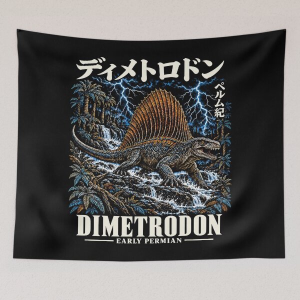 Item preview, Dimetrodon Early Permian Vintage Japanese Paleoart designed and sold by Eh Plus Designs.