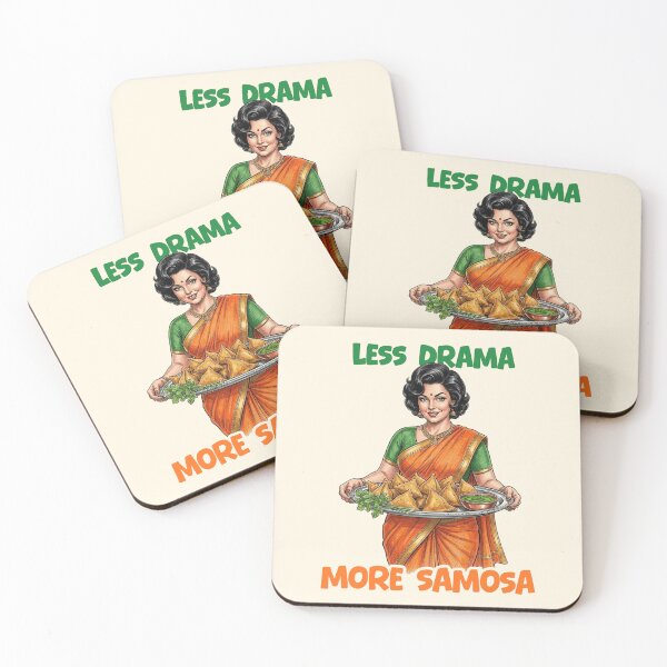 Item preview, Less Drama More Samosa Desi Foodie Indian Aunty designed and sold by QuirkyGuacamole.