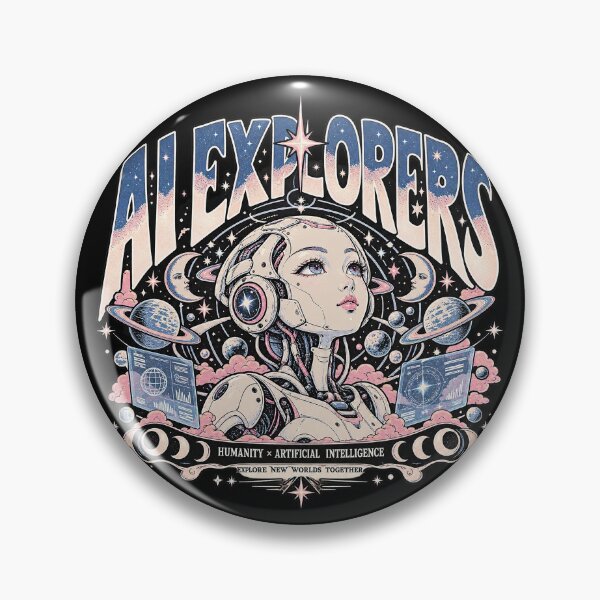 Item preview, AI Explorers Retro Anime Cyborg Girl Celestial Space Art Nouveau designed and sold by zzz888.