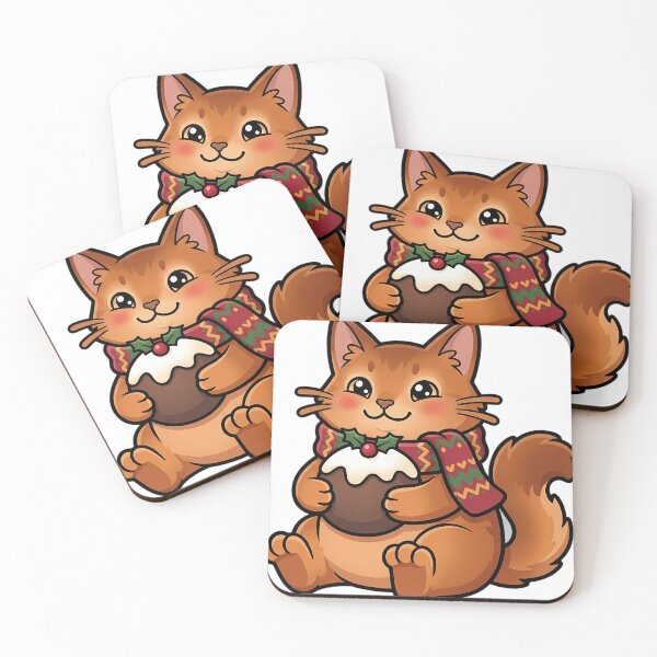 Item preview, Cute Christmas Somali Cat Holding a Christmas Pudding designed and sold by pumsquare.