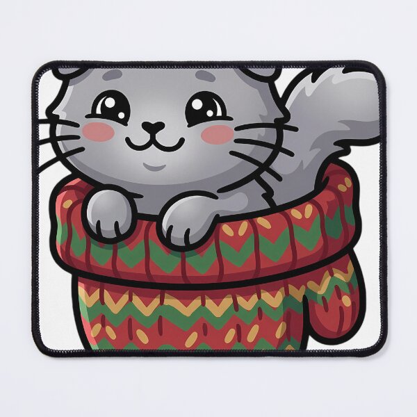 Item preview, Cute Christmas Scottish Fold Kitten Curled Up in a Knitted Mitten designed and sold by pumsquare.