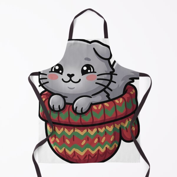 Item preview, Cute Christmas Scottish Fold Kitten Curled Up in a Knitted Mitten designed and sold by pumsquare.