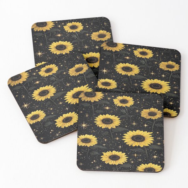 Item preview, Midnight Sunflowers and Stars Pattern designed and sold by saly55887.