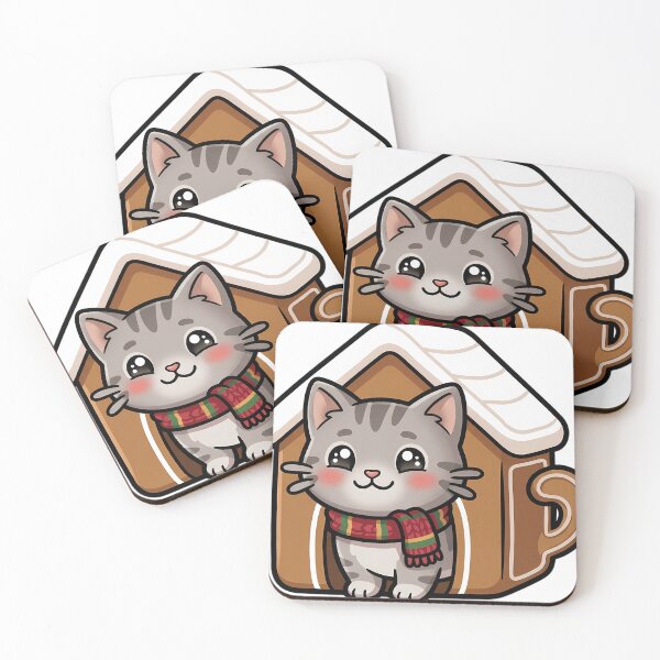 Item preview, Cute Christmas Munchkin Kitten in a Gingerbread House Doorway designed and sold by pumsquare.