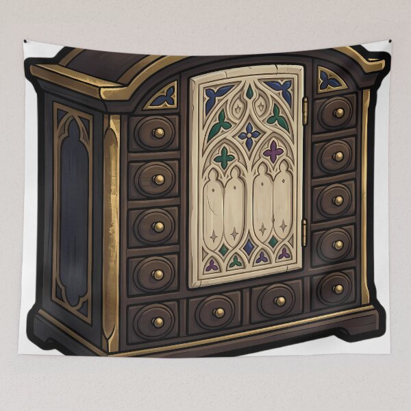 Item preview, Gothic Curiosity Cabinet - Cryptid Records Art designed and sold by IllumeInk.