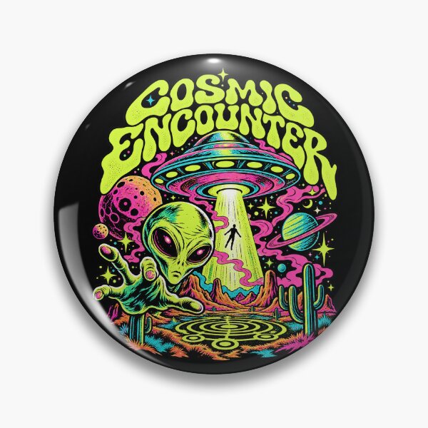 Item preview, Psychedelic Cosmic Encounter Alien UFO Abduction designed and sold by zzz888.