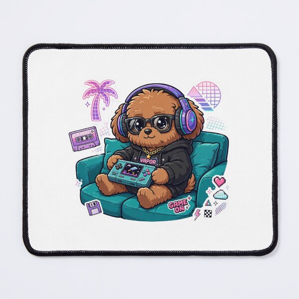Item preview, Gamer Pup - Vaporwave Couch Vibes - Game On designed and sold by Mandatory.