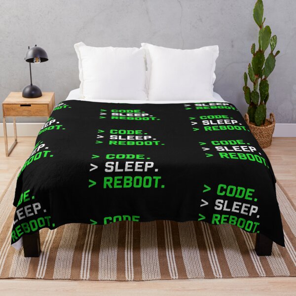 Aperçu de l'œuvre Code Sleep Reboot Programmeur Développeur T-shirt technique créée et vendue par StudioBilly3000.