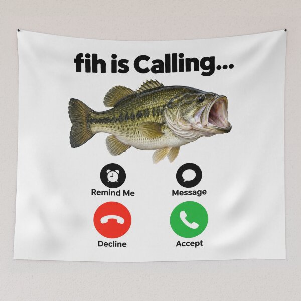 Item preview, Fih Is Calling Bass Fishing Phone Meme designed and sold by Yellowriversss.