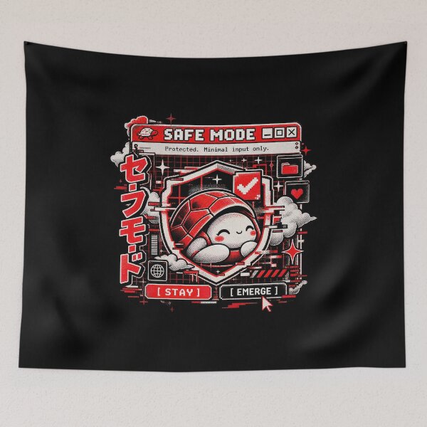 Item preview, Safe Mode - Calm Turtle Glitch Manga designed and sold by Visual Dept..
